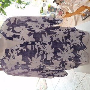 Womens Cathy floral stretch 3/ sleeve regular size top XL